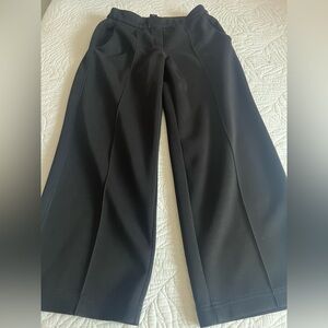 Christian Siriano Black Wide-Leg Creased Pants